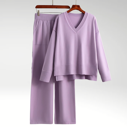 Izabela | Luksusowy dwuczęściowy zestaw z dekoltem w serek